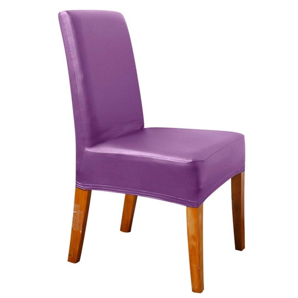 2/4/6/8/10 Pz Impermeabile Faux PU Copertura della Sedia Elastico Elastico Solido casa Decorazione del Partito Sala da Pranzo Sedile Protector Fodera Coprisedia 349
