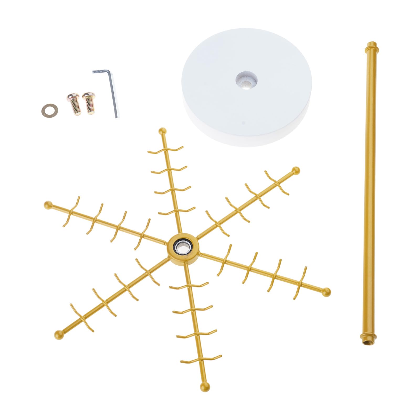 Metal Necklace Tree with 48 Hooks Rotating Earrings and Display Stand Space Saving Jewelry Accessories Organizer Rotating Necklace Holder, フリーサイズ