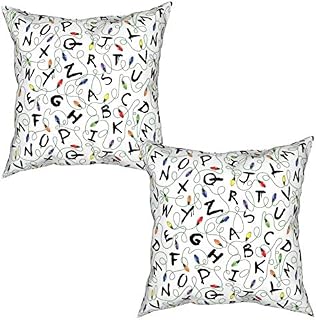 ZCHW Stranger Letter Things White Decorative Throw Pillow Covers Set of 2 Pillowcase Cushion Home Decoration, 45X45CM