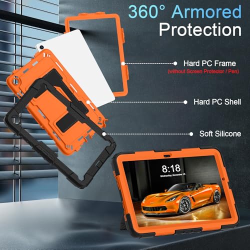 Image of for Galaxy Tab A11+ Plus /A9+ 11 Inch Samsung Tablet Case with Kickstand,Hybrid Shockproof Cover for Galaxy Tab A11+ /A9 Plus Tablet,Black Orange