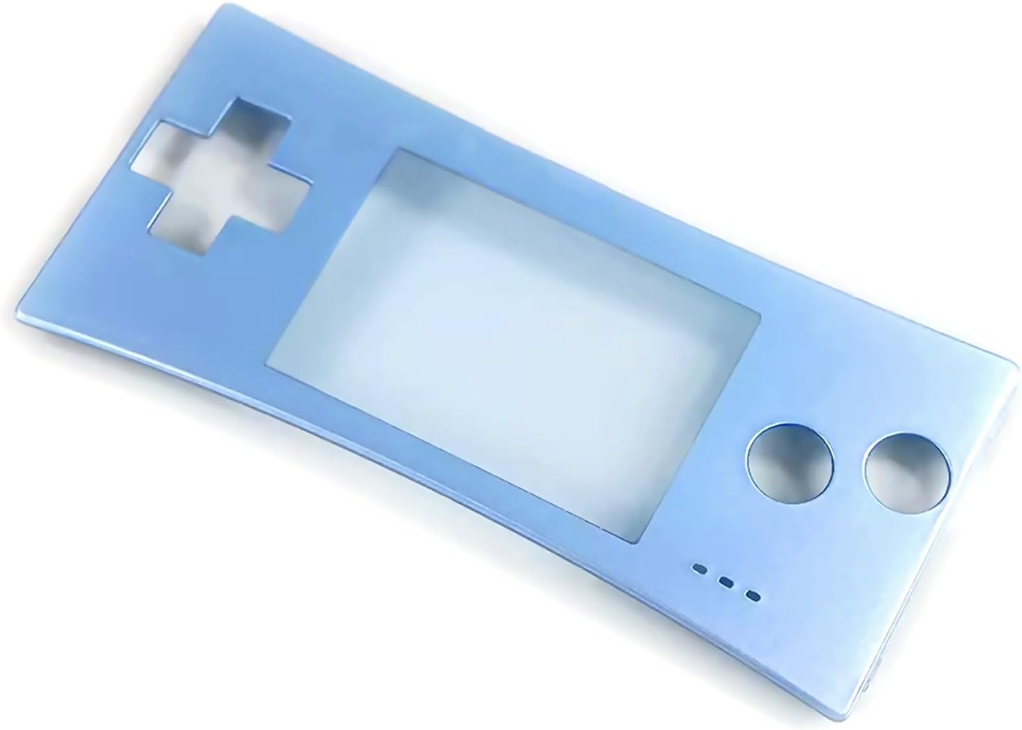 Custom for GBM Extra Faceplate Replacement Upper Shell Glossy Light Blue Color, for Gameboy Micro Handheld Game Console, Face A Top Protective Screen Cover Plate Coverplate Accessories New
