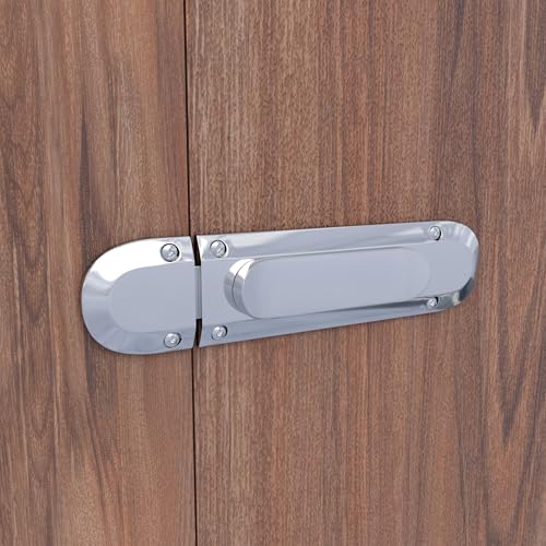 Image of Boniry Door Latch Lock | Solid Metal Door Stopper for Bathroom, Home, Office | Easy Install, Smooth Sliding, Heavy Duty Latch (1, Silver)