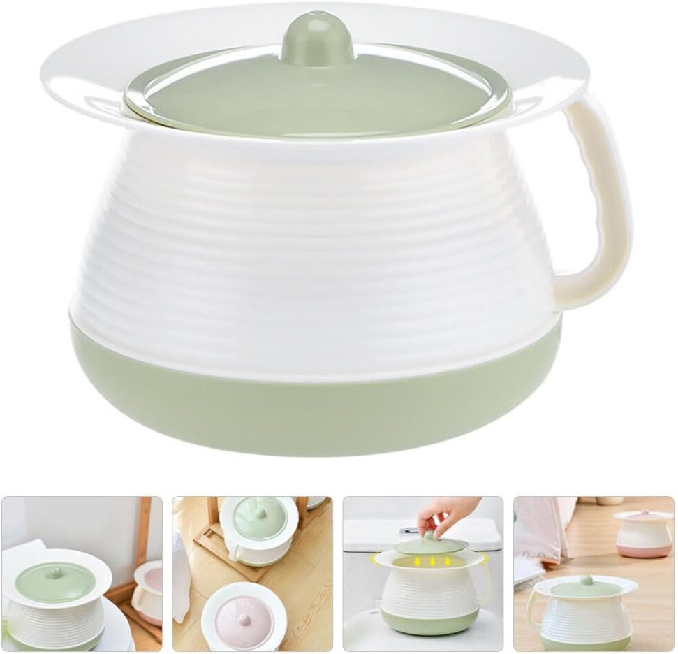 Chamber Pot Plastic Urinal Bottle Spittoon Urine Pots Potty Pee Bucket Bedside Urinal Chamber Pots Toilets Pee Container with Lid Plastic Spittoon Urine Pot Potty Pee Bucket Portable Toilet Urinal