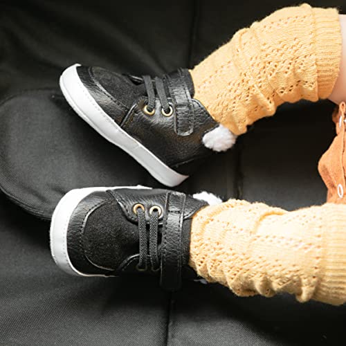Image of CENCIRILY Baby Boys Girls High Top Sneakers Soft Soles Anti Skid Infant Ankle Shoes Toddler Prewalker First Walking Crib Shoes
