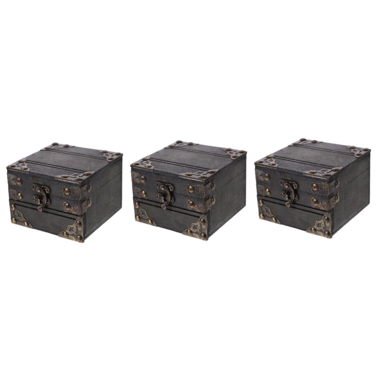 Homoyoyo 3pezzi Cofanetto Vintage Legno Per Gioielli Scatola Da Collezione Per Tesori e Ricordi Design Elegante e Spazioso Perfetta Per Decorazioni e Organizzazione