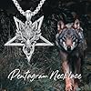 HARMONY BOLA Satanic Pentagram Necklace 925 Sterling Silver Wolf Pendant Satanic Jewelry Birthday Gifts for Men Husband #4