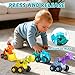 Snugzy 4 Pack Dinosaur Press to Go Car Toys for Toddlers Play Vehicle Set Truck Toys Birthday Gifts for 1 2 3 Years Old Boys Girls