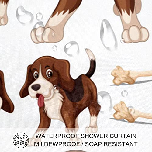 Rideau de douche Beagle sans couture avec impression haute définition