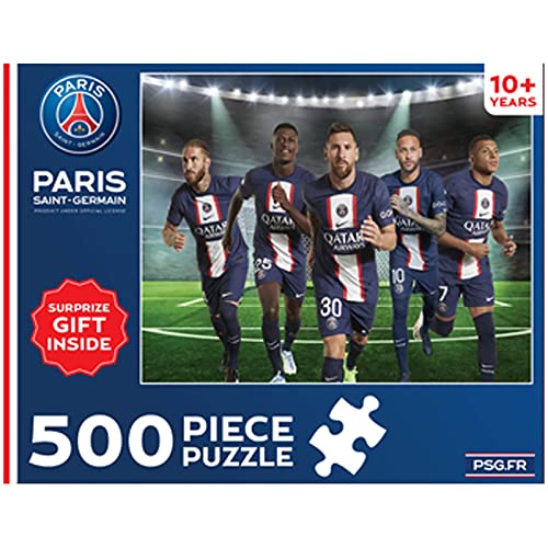 Popcorn Games & Puzzles Games Premiership Soccer PSG Paris Saint Germain 500 Zigsaw Puzzles 10+ | Messi, Neymar,Sergio & Others - Official Football Licensed Product, Kid