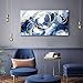 AJAZIKO Blue Abstract Wall Art Modern Art Wall Decor Artwork For Walls Living Room Large Painting Size 20x40 Office Pictures For Wall Navy Gold Contempor Decorations For Bedroom