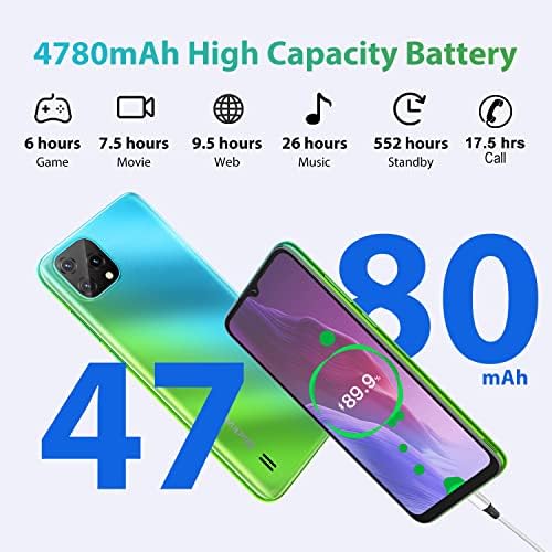 Mobile Phones, Blackview A55 Smart Phones Sim Free Unlocked, Android 11 Phones, 6.528 inch HD+ Screen, 4780mAh Battery,3GB + 16GB/128GB Extension Cheap Smartphone,8MP+5MP,Dual SIM 4G,Face ID - Blue