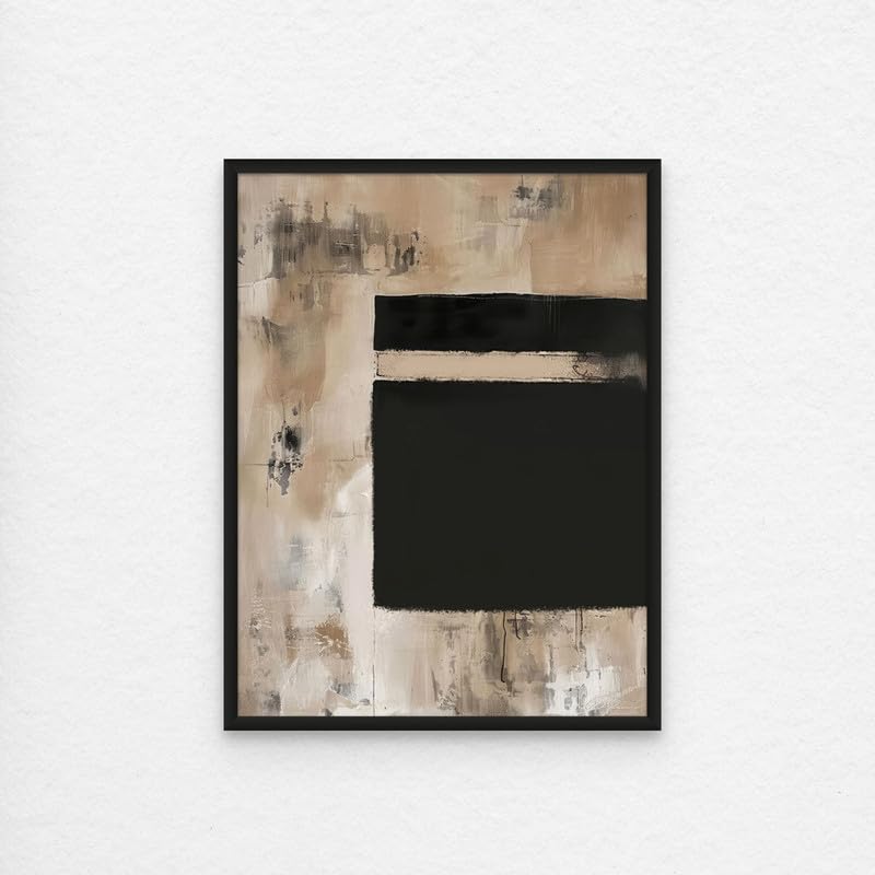 Art Decor Abstract Islamic Wall Art of Ka'bah Minimal Kaa'bah Painting Framed Fine Art Wall Décor for Living Room Bedroom Dining Room Office Gifting 75x100cm