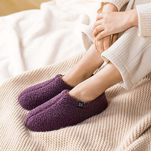 Rockdove Women's Teddy Fleece Closed Back Indoor Slipper, Size 7-8 Us Women, Violet #TOP1