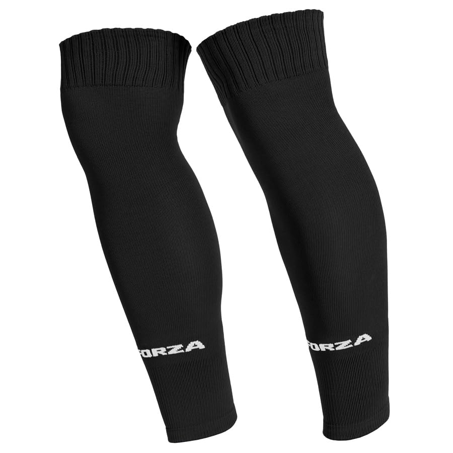 FORZA Goalkeeper Pre-Cut Socks | Ultimate Comfort Football Socks for Optimal Performance - Available in 3 Sizes and 4 Colours (L/XL (UK 8-12) Black)