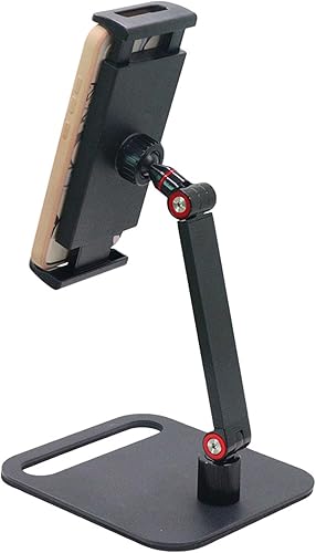 Miniatura 3 de Soporte de monitor portátil de aluminio ajustable para pantallas de 4.7 pulgadas-18 pulgadas teléfonos/tabletas con rotación 360 y base