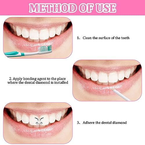4 Paare Zahnstein Schmuck Tooth Crystal Tartar Tooth Decorations Tooth Jewellery Jewels Teeth Jewellery Decoration Tartar Tooth Gems Tartar Dental Crystal Tooth Ornaments（Mit 1452 Edelsteine）