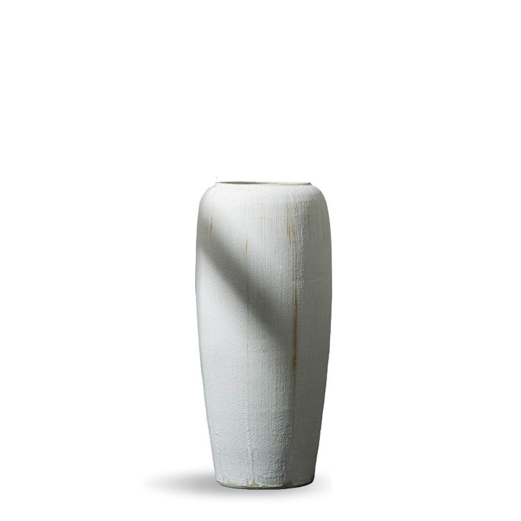 Grand vase de salon en céramique artisanale pour fleurs séchées, style villa