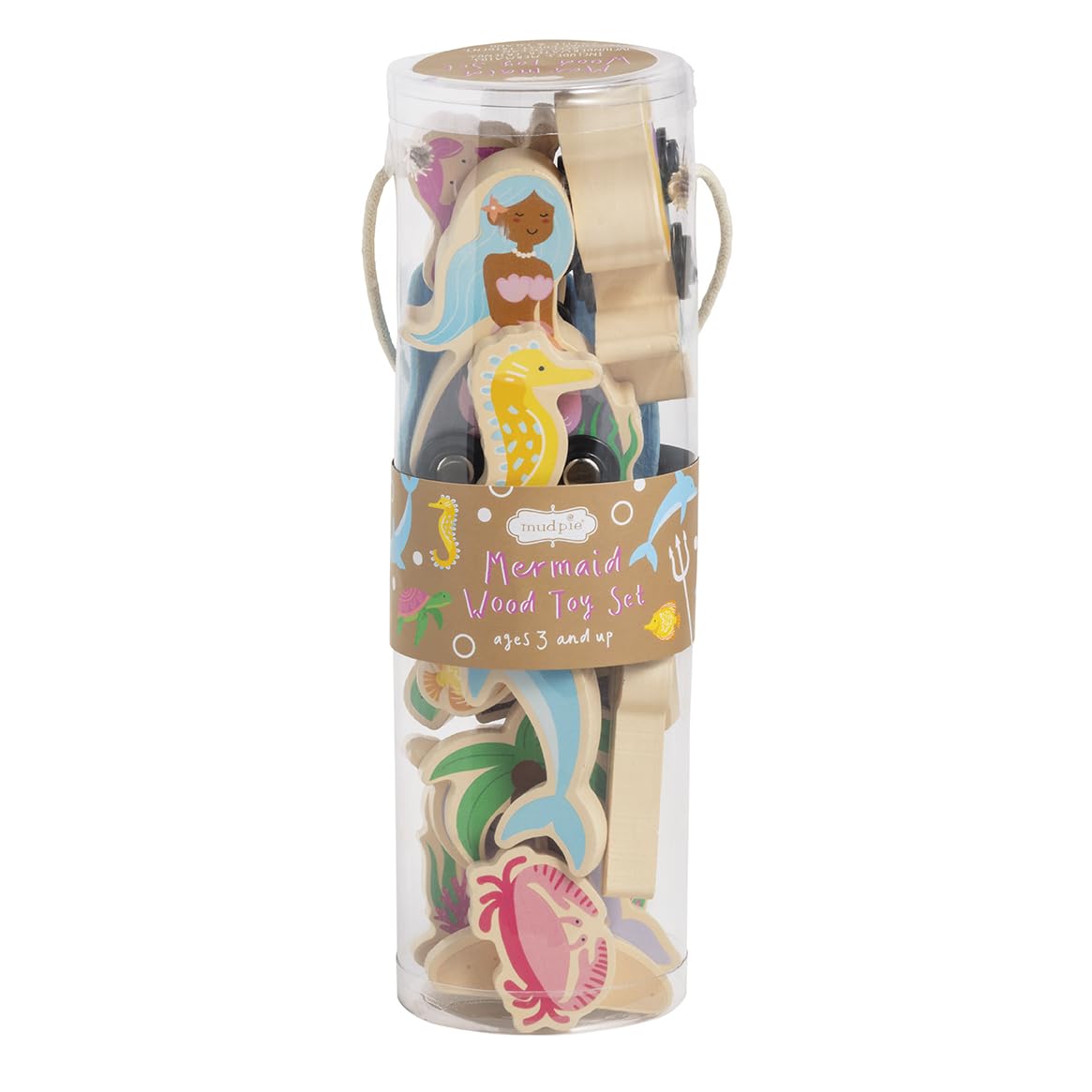 Mud Pie Kids' Mermaid Wooden Toy Set