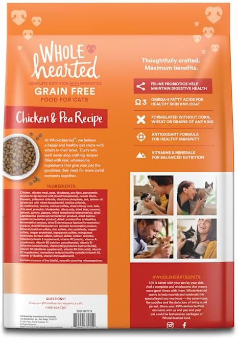 WholeHearted Grain Free Chicken Formula Dry Cat Food 12 lbs.