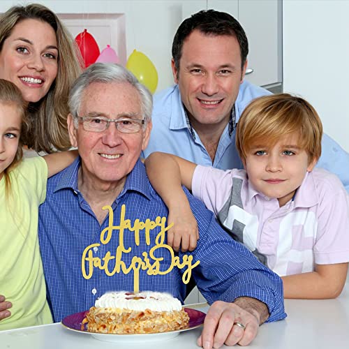 Arokippry 6Pcs Happy Father's Day Cake Topper Fathers Day Cupcake Picks Acrylic Cake Toppers For Father's Day Party Cupcake Decorations Gold Flash (6Pcs) #TOP4