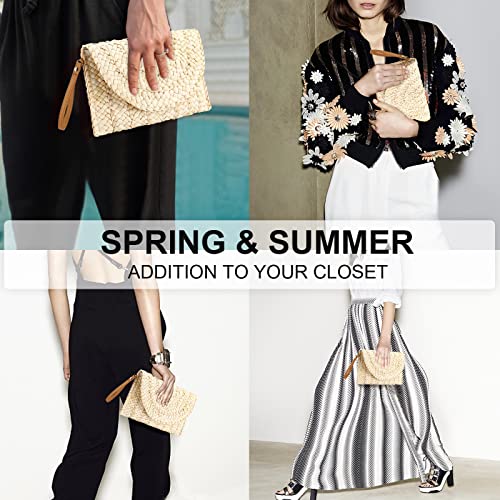 Image of Gets Straw Clutches Beach Bag for Women Summer Crossbody Straw Bag with Strap