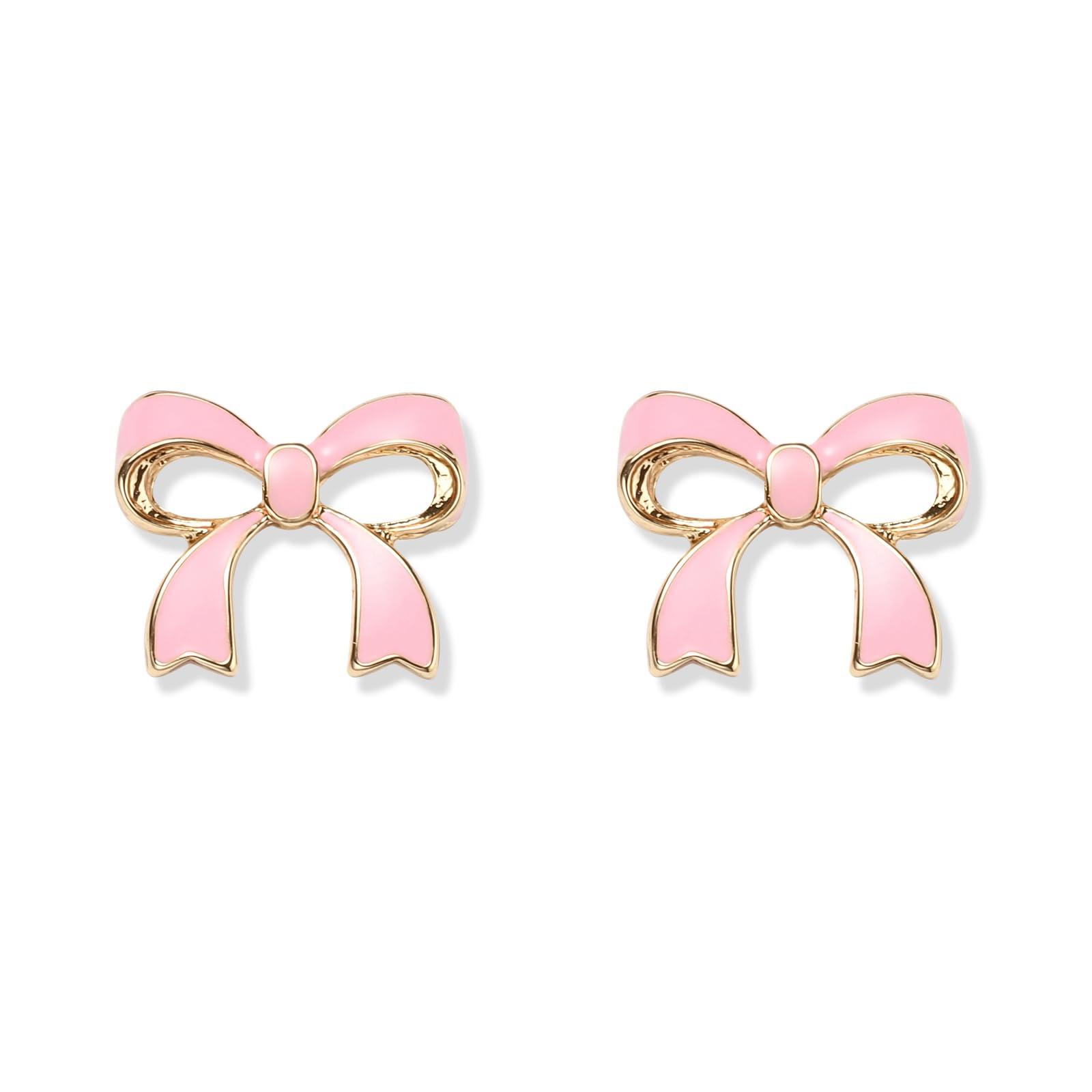 SELENICHASTGold/Silver Bow Earrings for Women，14K Gold Plated Stud Earrings Dainty Cute Bow Earrings for Women Trendy Gold Jewelry Gifts for Women