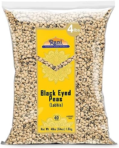 Rani Black Eyed Peas, Dried Cowpeas (Lobhia) 64oz (4lbs) 1.81kg Bulk ~ All Natural | Vegan | Kosher | Gluten Friendly | Product of USA