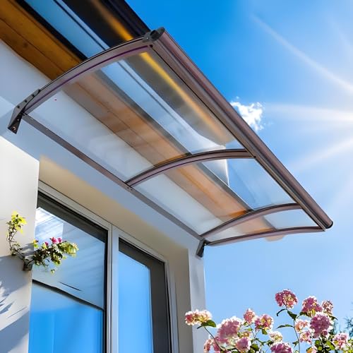 Toldo de patio al aire libre para ventana, puerta, jardín, resistente a la intemperie, con cubierta de aluminio C (65 x 100 cm)
