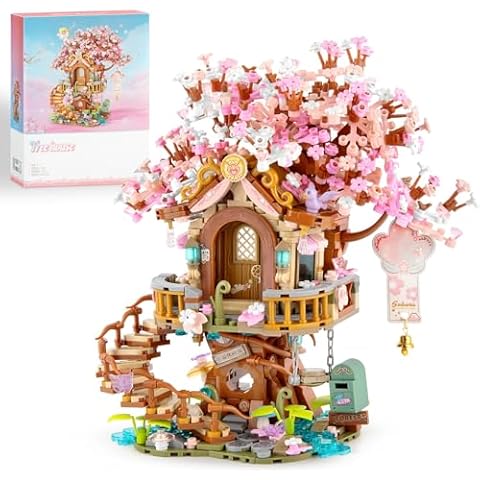 Vziimo Cherry Blossom Bonsai Tree Building Sets, Japanese Tree House Model Sets for Adults, 1149 PCS Mini Bricks Creative Gifts for Teens Girls 12+ Cover