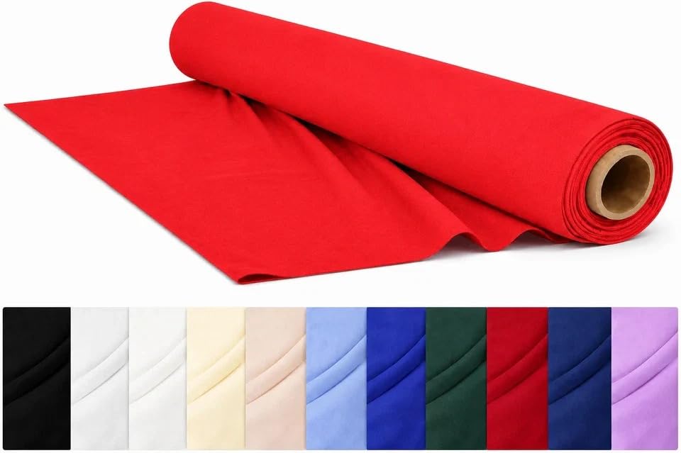 CraftsFabrics Plain Dyed Homespun Cotton Fabric – 100% Cotton – 110cm Wide – Soft Woven Craft Fabric for Sewing, Quilting, Dressmaking, Crafts & Home Décor (Red, 2 Metre Pre-Cut)