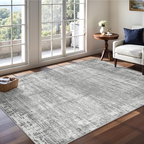 zesthome 3x5 Area Rugs, Modern Washable Rug, Non-Slip Rugs for Living Room, Stain Resistant Abstract Rugs, Ultra-Thin Indoor Area Rug 3x5, Home Decor Grey Rug