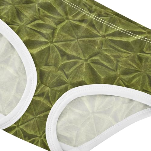 Toddlers Underwear Floral 2t Cotton Panties for Girl Flower Briefs Kids Undies Vintage Olive Green Velvet Texture4