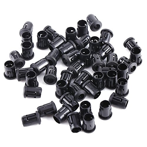 Walfront 50Pcs Soporte Nylon Negro Lámpara Zócalo Diodo Soporte Clip Montaje LED Bombillas 3mm 5mm 8mm 10mm (5mm)