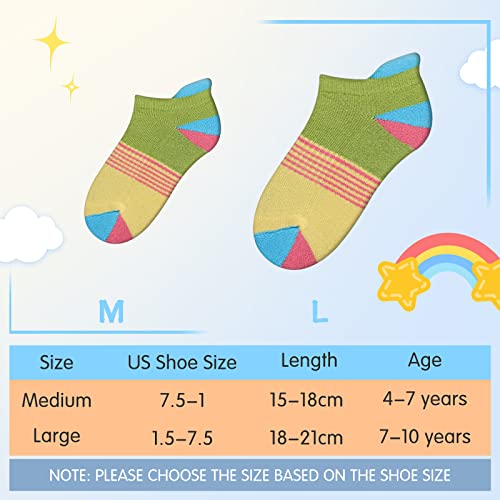 Comfoex Girls Socks For Kids 4-6 6-8 8-10 Years Old Ankle Athletic Cotton Short Socks With Cushioned Sole 6 Pairs4