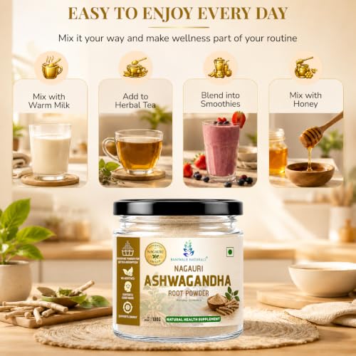Image of Ashwagandha Powder 100g | Pure Ashwagandha Root Powder | No Additives, No Preservatives | Supports Stress Relief, Energy, Stamina & Daily Wellness