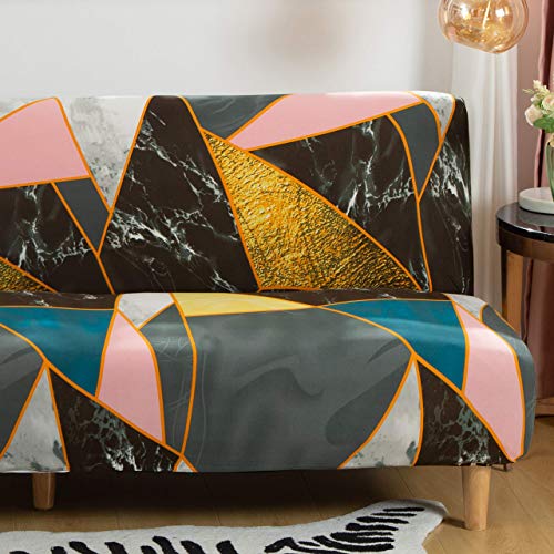 Beacon Pet Stretch Sofa Slipcover Armless Futon Cover Printed Fitted Furniture Protector Elastic Polyester Spandex Washable Armless Sofa Cover Folding Couch Shield Sofa Cover #TOP6