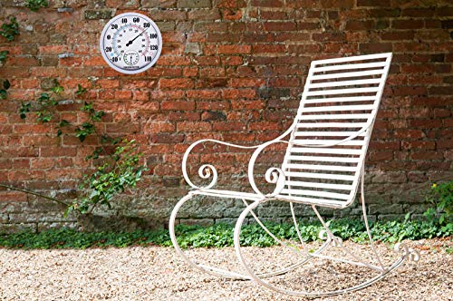 Indoor Outdoor Thermometer Large Wall Thermometer-Hygrometer Waterproof Does Not Require Battery (White) #TOP5