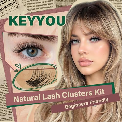 Image of KEYYOU Lash Clusters Kit Soft Natural with Thin Band Easy to DIY at Home
