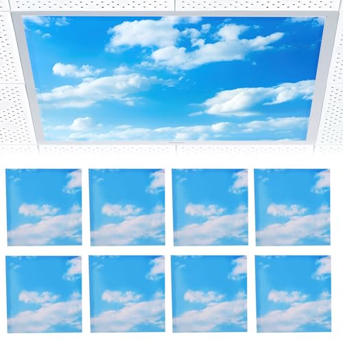 Torixqi 8 PcsFluorescent Light Covers for Ceiling Lights Classroom Magnetic