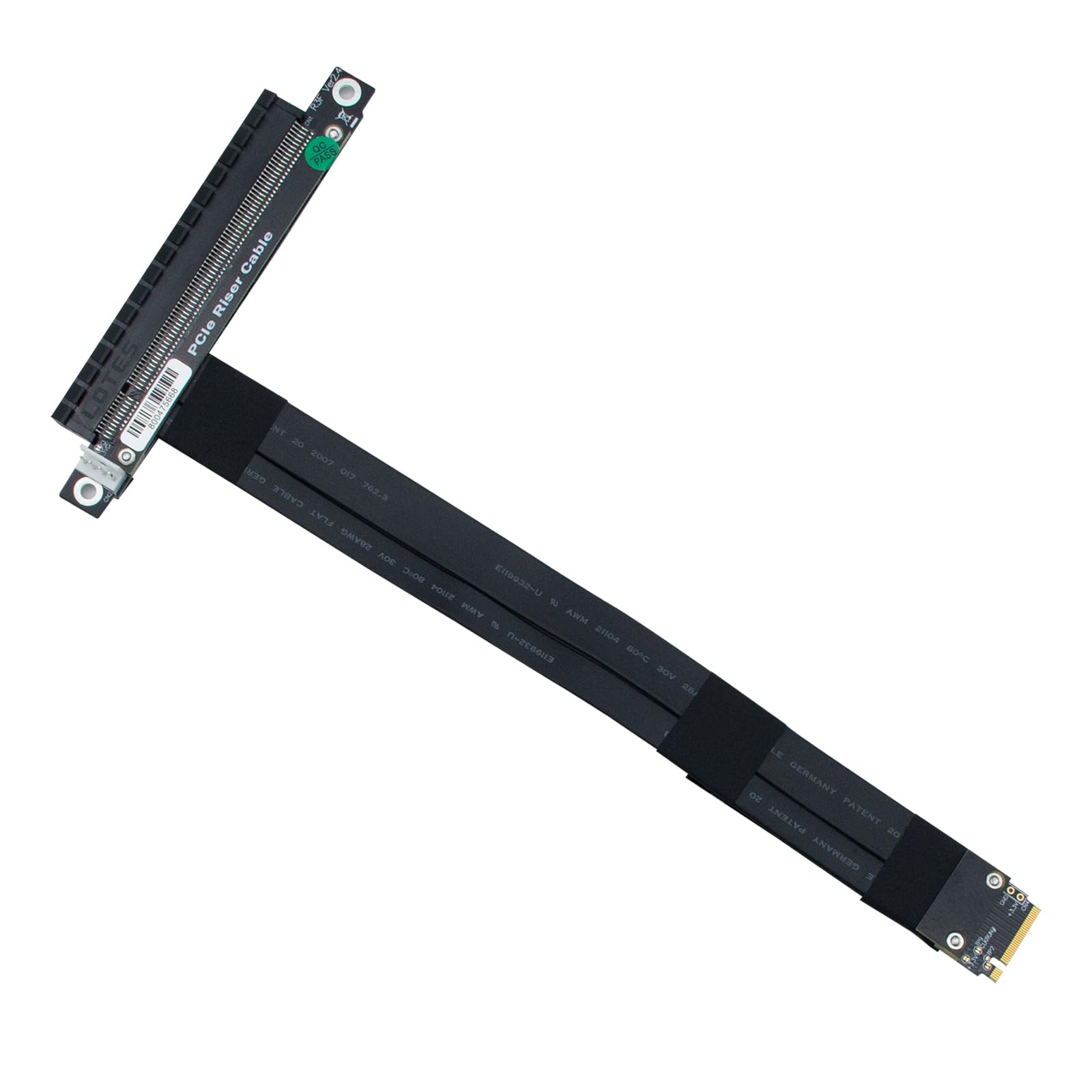 Photo 1 of 10Gtek M.2 NVMe to PCIe 3.0 x16 Riser Cable, M.2(M Key) 180 Degree to PCIe 180 Degree Cable, High-Speed Extension for GPU/SSD, 20cm/0.66ft