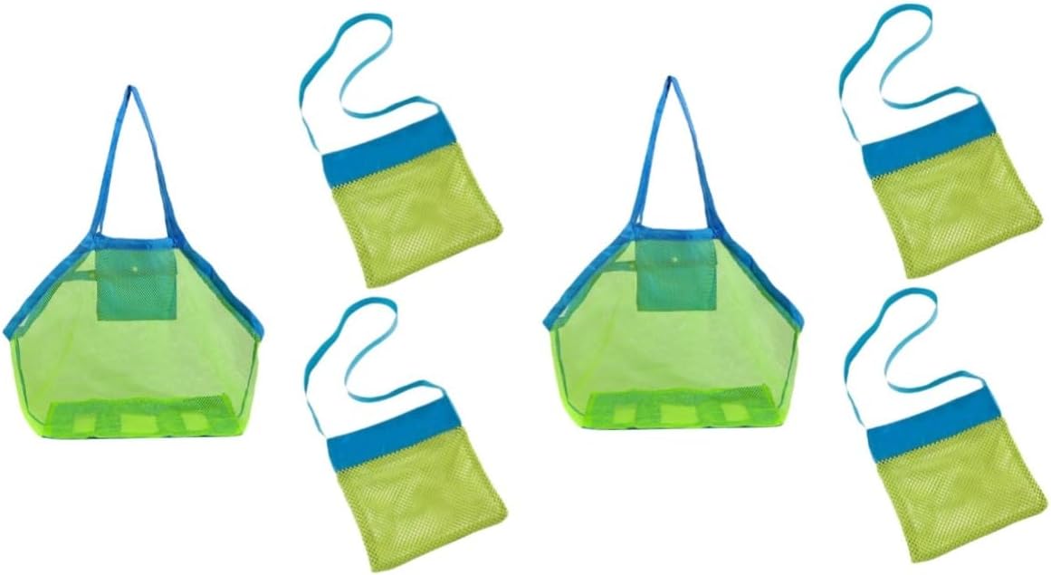 SOIMISS6 Pcs 2 Kinds of Capacity Organizer Childrens Toys Handbag Organizer outside Toys Fractions Manipulatives Mesh Tote Beach Bag Replacement Mini Soccer Net Plush Toy Storage