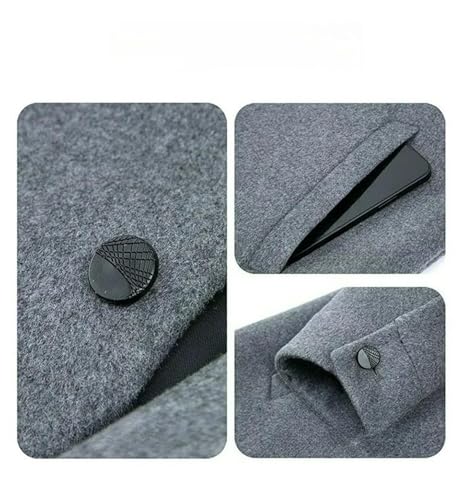 Men's Classic Style Short Jacket Single Breasted Turn-Down Collar Business Casual Woolen Blended Overcoat2
