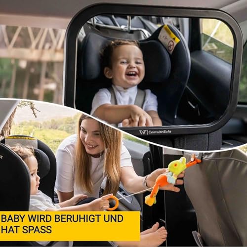 Sicherer Baby-Autospiegel - Unzerbrechlicher, 360° verstellbarer Innenspiegel für Rücksitze - Schnelle Installation - Klare und breite Sicht, um das Kind vollständig zu überwachen - Autozubehör