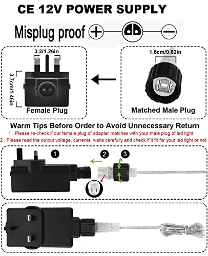 12V 1A Class 2 Power Supply, LED Adaptor Replacement, EAGWELL Outdoor Low Voltage Power Adapter, Yard Inflatable Adapter, Plug for String Light, Rope Lights,Christmas Lights - Image 3