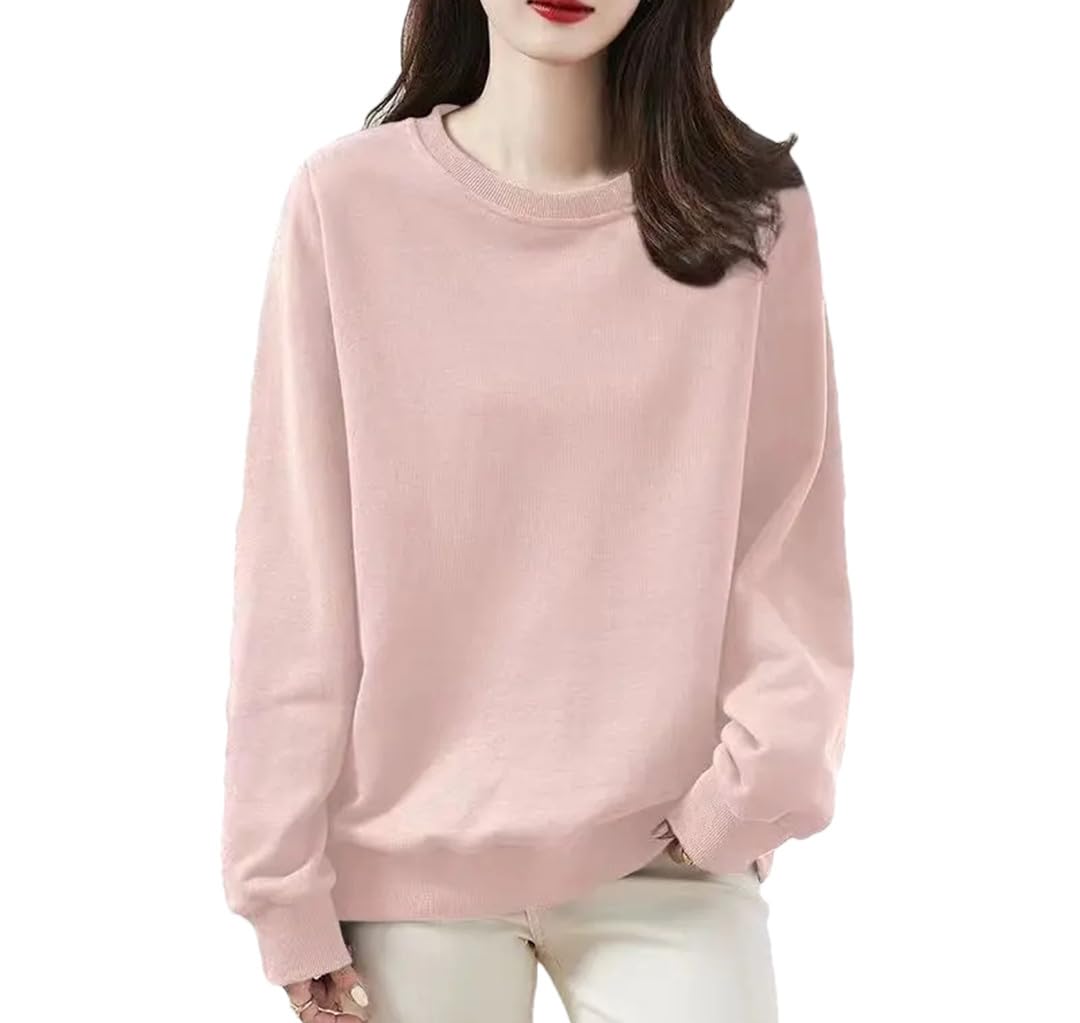 Top da donna casual versatile moda allentato slim girocollo