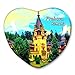 Rumania Prahova - Imán para nevera, colección de pegatinas para nevera, imán decorativo, recuerdo de viaje, cristal en forma de corazón