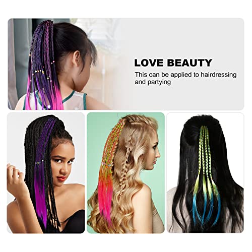 10 Pcs Colored Braids Girl Hair Extension Accessories With Rubber Bands Rainbow Braided Synthetic Hairpieces Ponytail Hair Accessories Women Kids Girls Party Highlights Cosplay Dress Up Dress Beautification Hair Accessories #TOP5