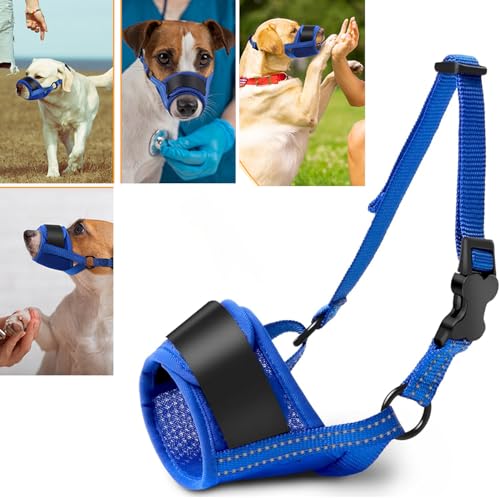 Dog Muzzle for Large Dogs, Soft Material with Reflective & Adjust...