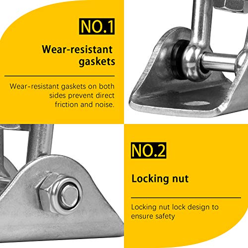 Image of Heavy Duty Swing Hangers for Wooden Sets 2000 LB Capacity Hammock Hanger 360 Swivel Stainless Steel Swing Hardware Accessories 2 Packs for Porch Playground Yoga Heavy Bag