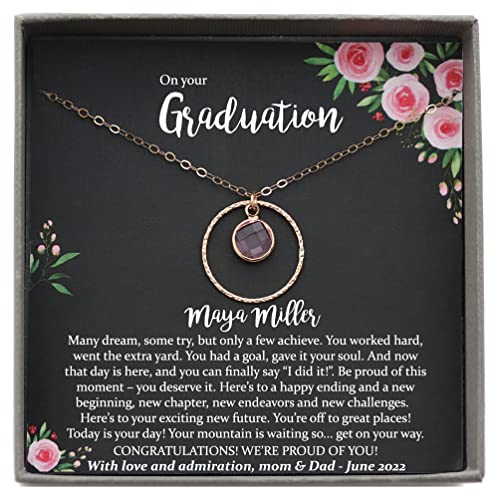 Personalized Graduation Gifts For Women, Necklace With Meaningful Message (Personalized Birthstone Necklace 2) #TOP5
